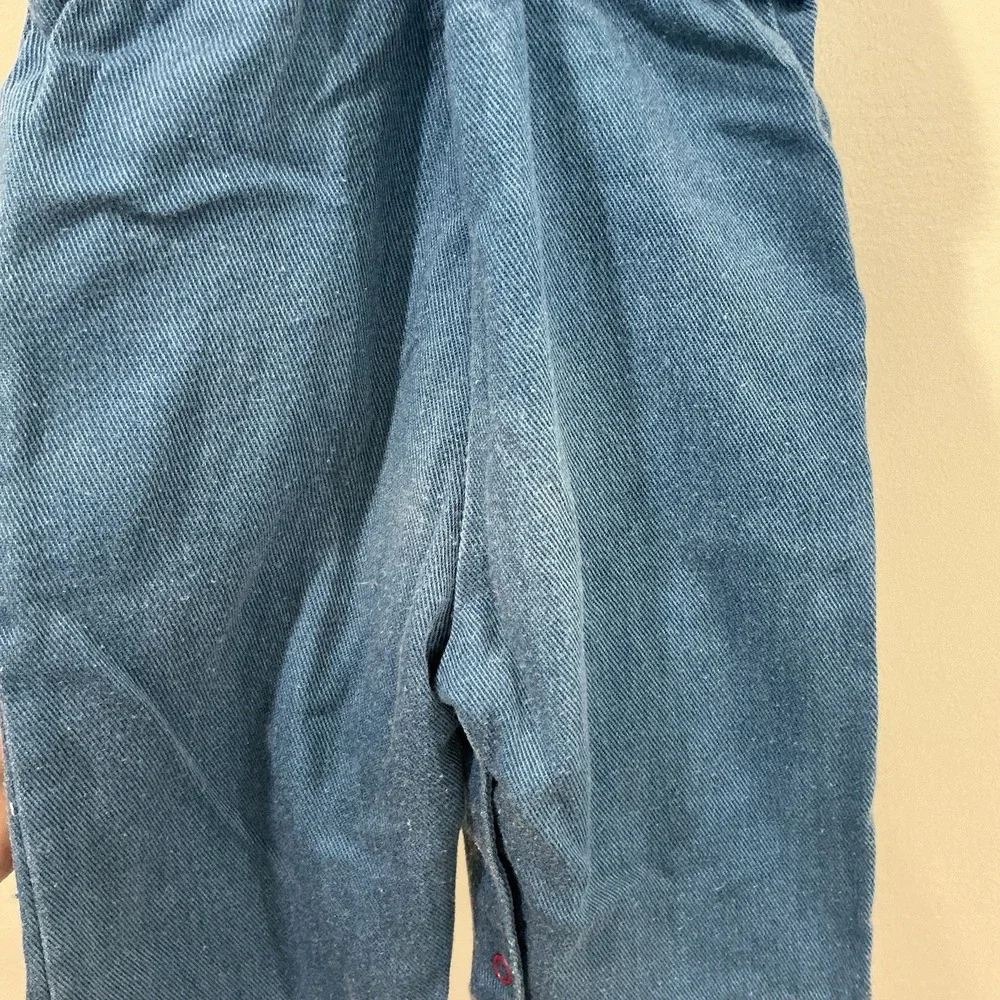 Rare Vintage Kids Girls Denim Overalls Embroidered Western Horse Rodeo Size 24M